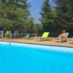 The pool, covered, of Château de Trioulou