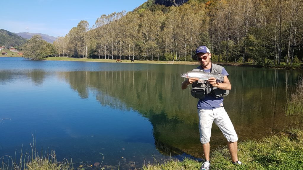 fishing trophy in lake of auvergne