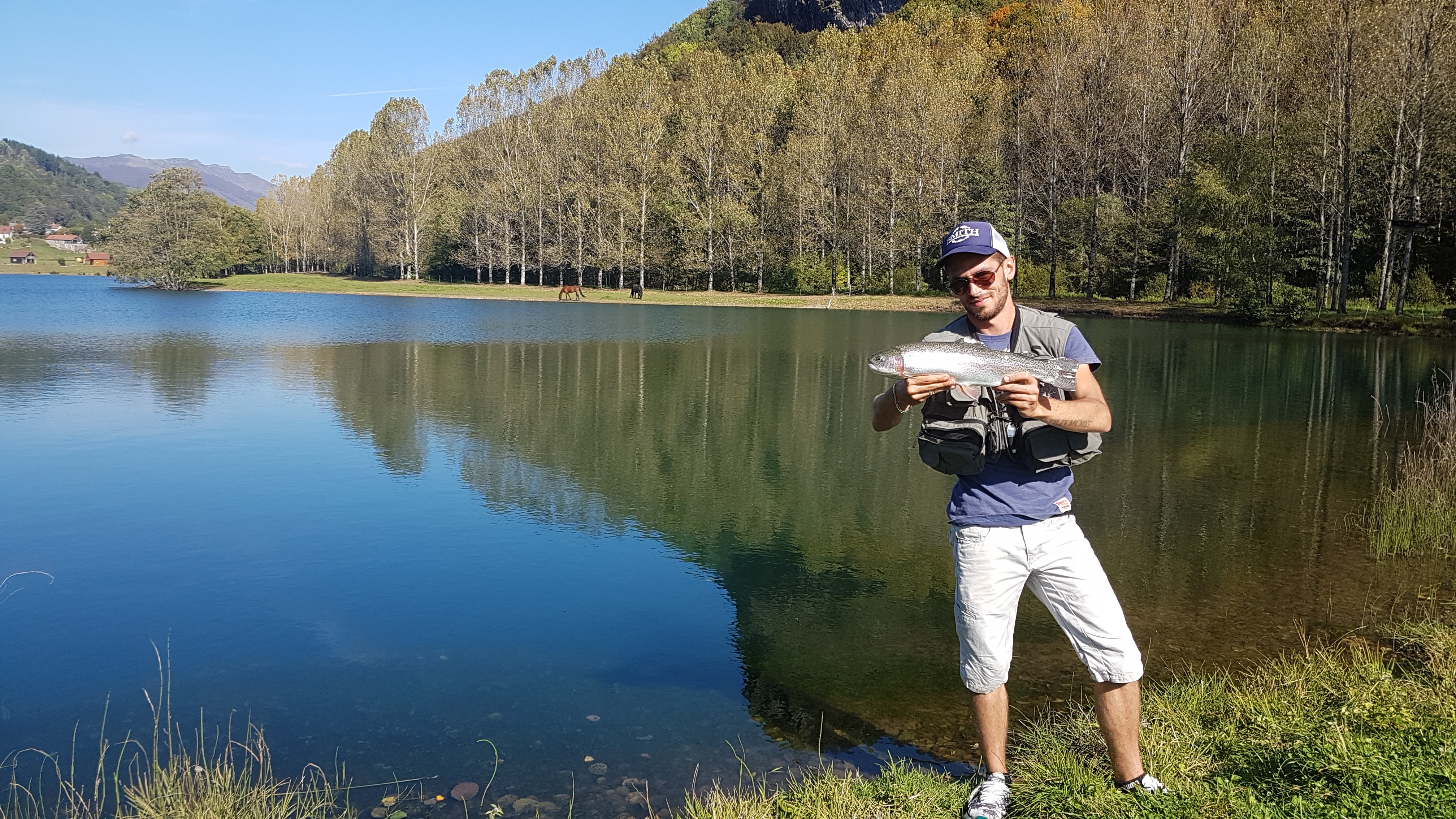 fishing trophy in lake of auvergne