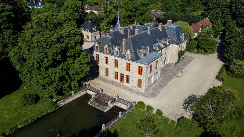 Photographie aérienne du Château Rubelles