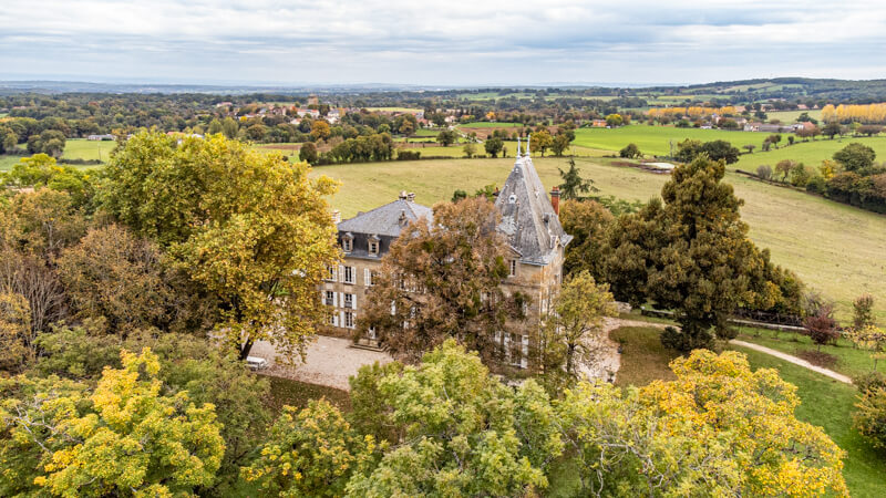 Aerial view of Chateau de Trioulou