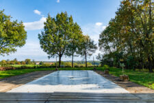 The pool, covered, of Château de Trioulou