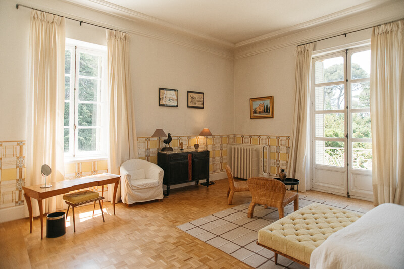 Bedroom in the château de Rocabella