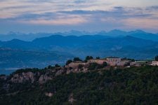 Montain landscape with Èze village in front of the picture