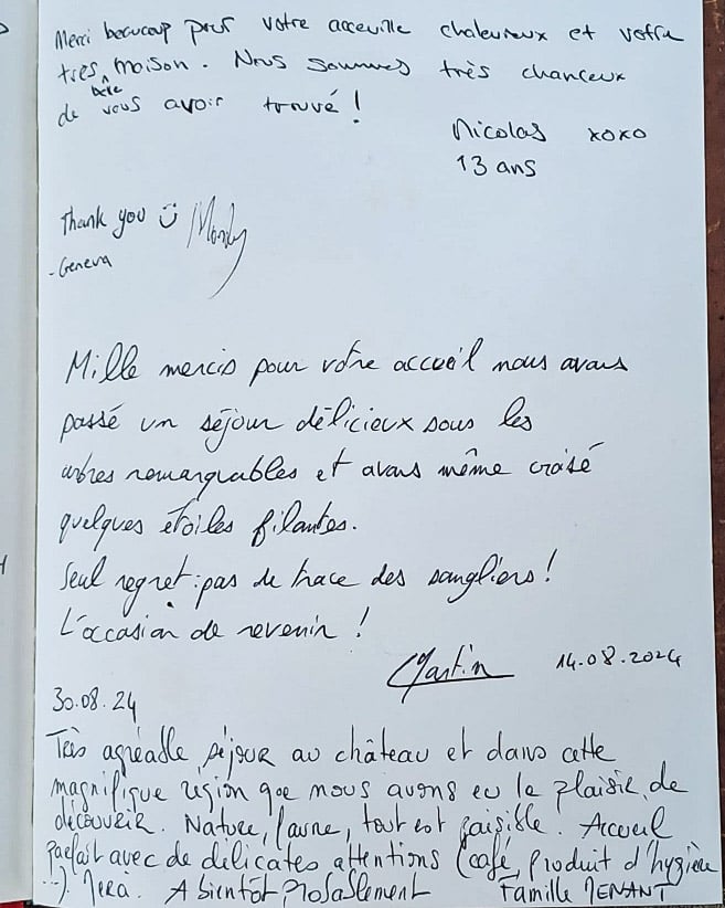 Livre d'or chateau de Coulom 2