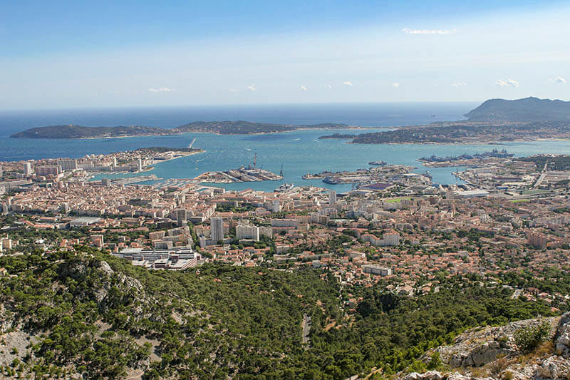 Rade de Toulon vue du Mont Faron Rade de Toulon vue du Mont Faron