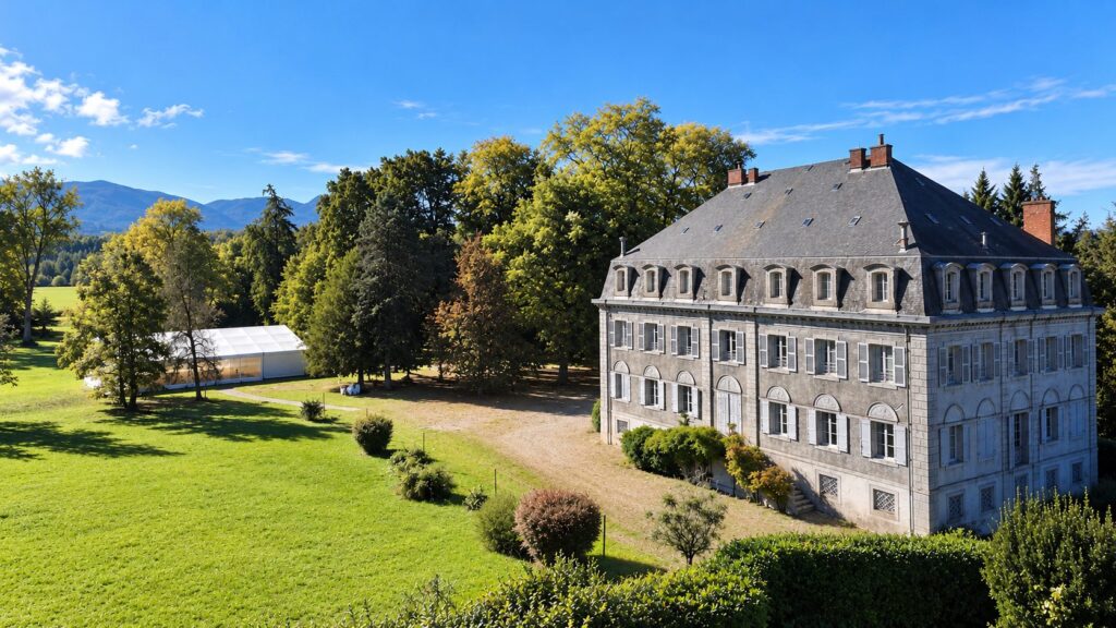 Vue aérienne du Château de Bagens